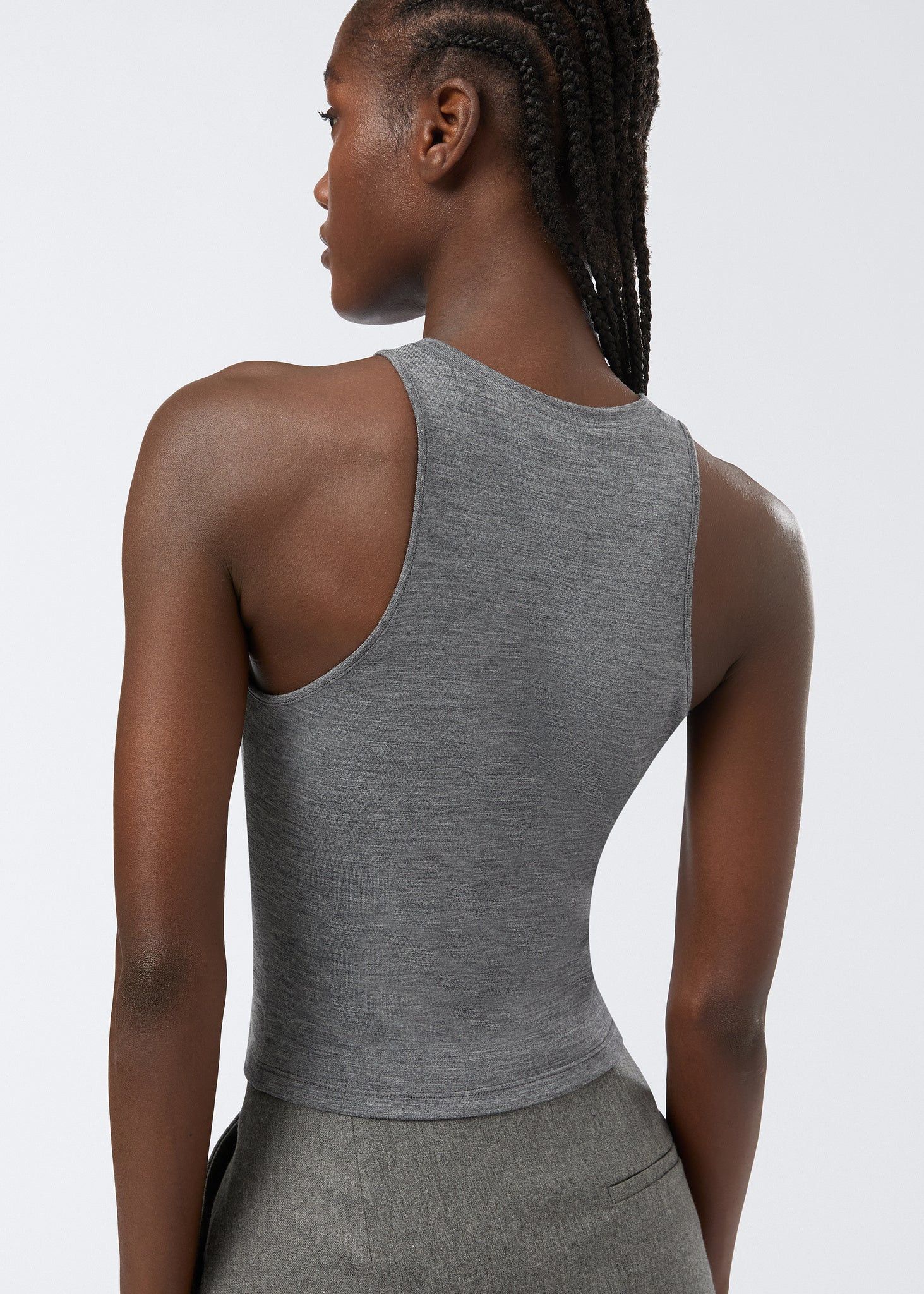 THE ANDAMANE o1s22i1n1024 Sadie Jersey Top in Grey Size XS / US 0-2 / IT 36-38 - 2 Thumbnail