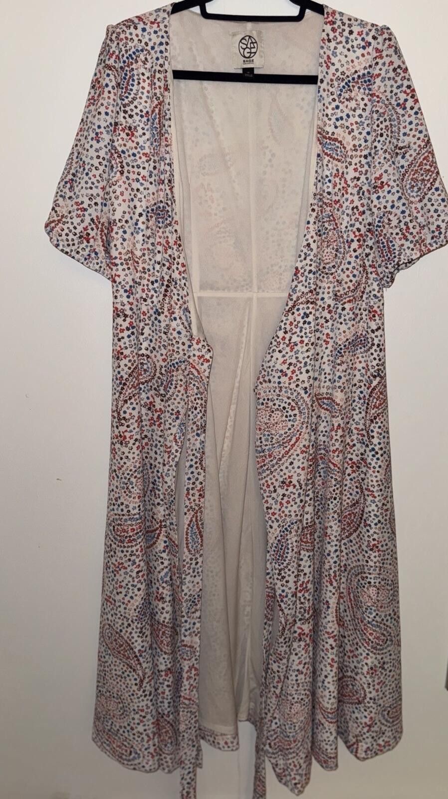 Sage Sage Collection Puff Sleeve Paisley Wrap Midi Dress Size 12 Size XL / US 12-14 / IT 48-50 - 6 Thumbnail