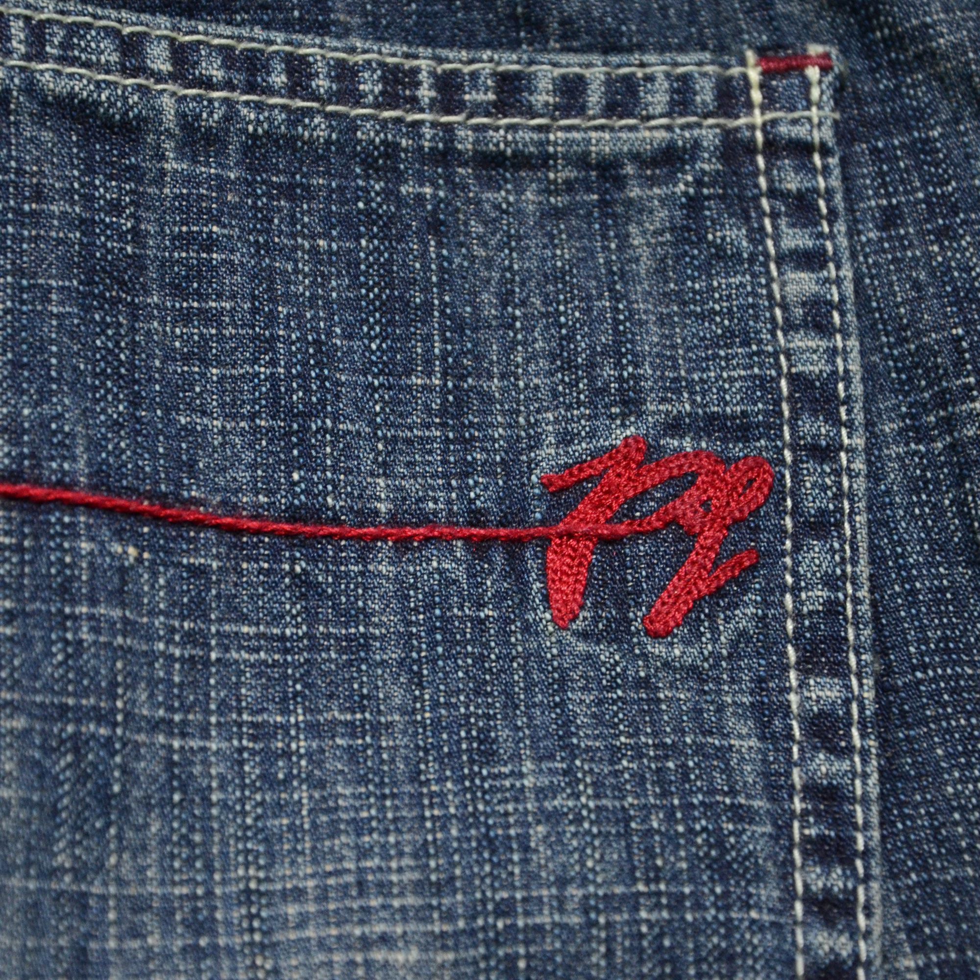 Phat Farm [Folded Color Stain] PF Rare Cargo Denim 90s Streetwear Size US 30 / EU 46 - 7 Thumbnail