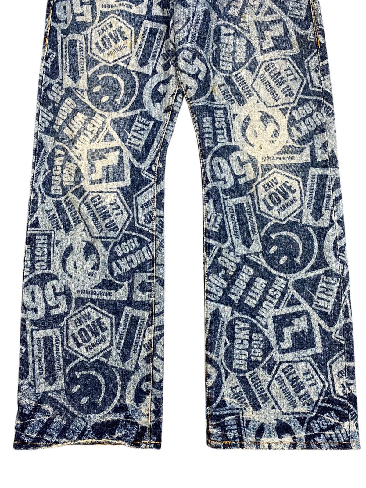 Japanese Brand Y2K 2000’s CO&LU “Stamp Print” Denim Size US 32 / EU 48 - 6 Thumbnail