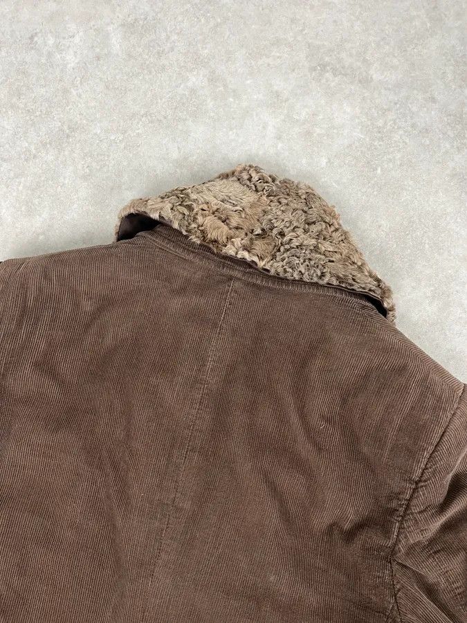 Dolce & Gabbana AW2004 Dolce & Gabbana Brown Corduroy Fur Collar Trench Jacket Size US M / EU 48-50 / 2 - 7 Thumbnail