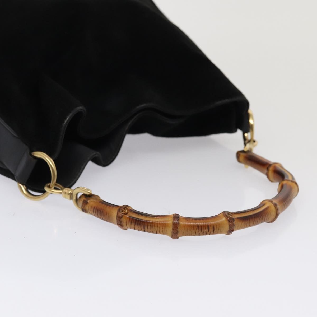 Gucci GUCCI Bamboo Hand Bag Suede Black Size ONE SIZE - 7 Thumbnail