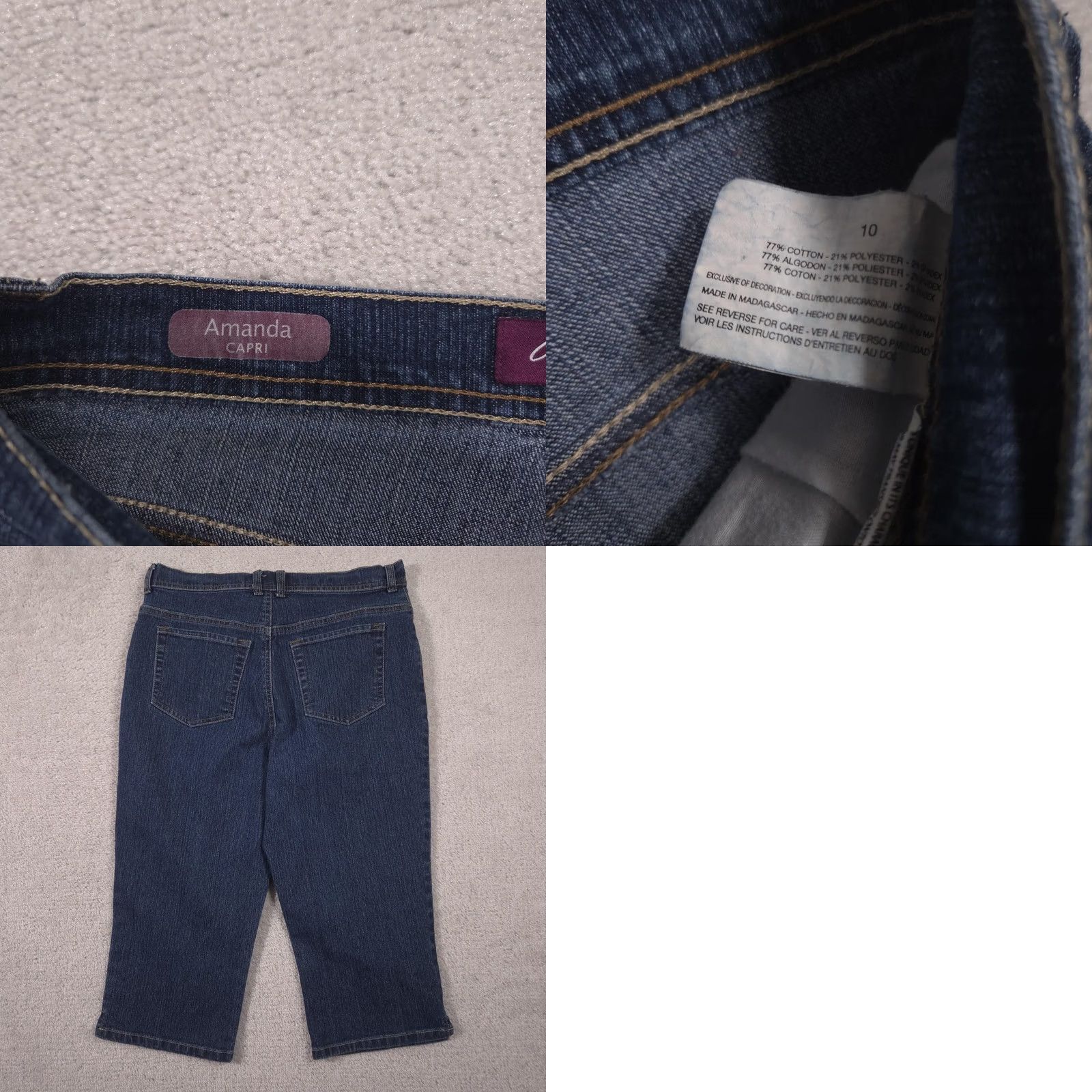 Gloria Vanderbilt Gloria Vanderbilt Amanda Capri Jeans Womens 10 Blue Medium High Rise Stretch Jeans Capris 5-Pocket Denim Cotton Polyester Spandex Shirt-ável? Size 32" / US 10 / IT 46 - 9 Thumbnail