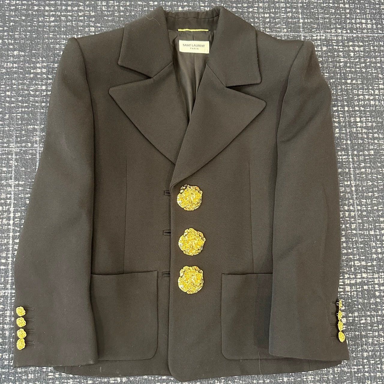 Saint Laurent Paris Saint Laurent Paris Metal buckle suit jacket Size US XXS / EU 40 - 1 Thumbnail