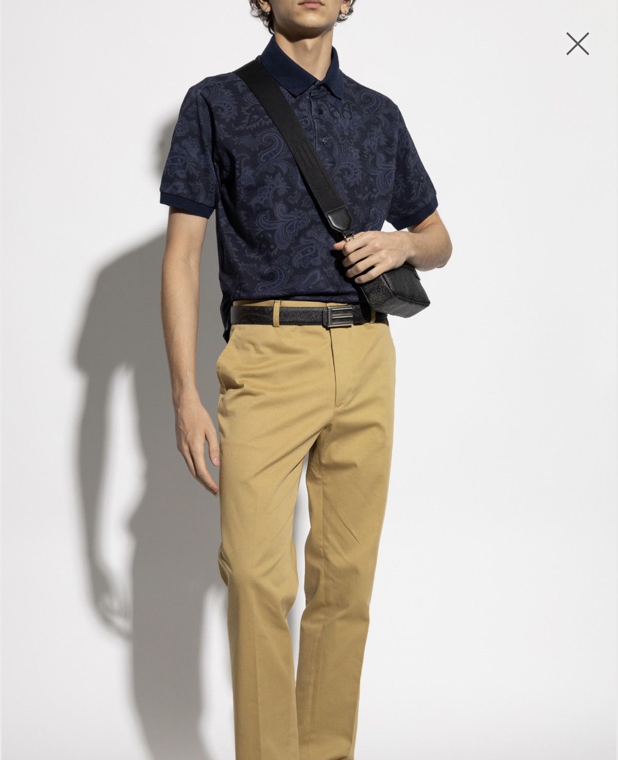 Etro Etro Milano Paisley Polo Shirt Navy Blue Cotton Short Sleeve Size US L / EU 52-54 / 3 - 4 Thumbnail