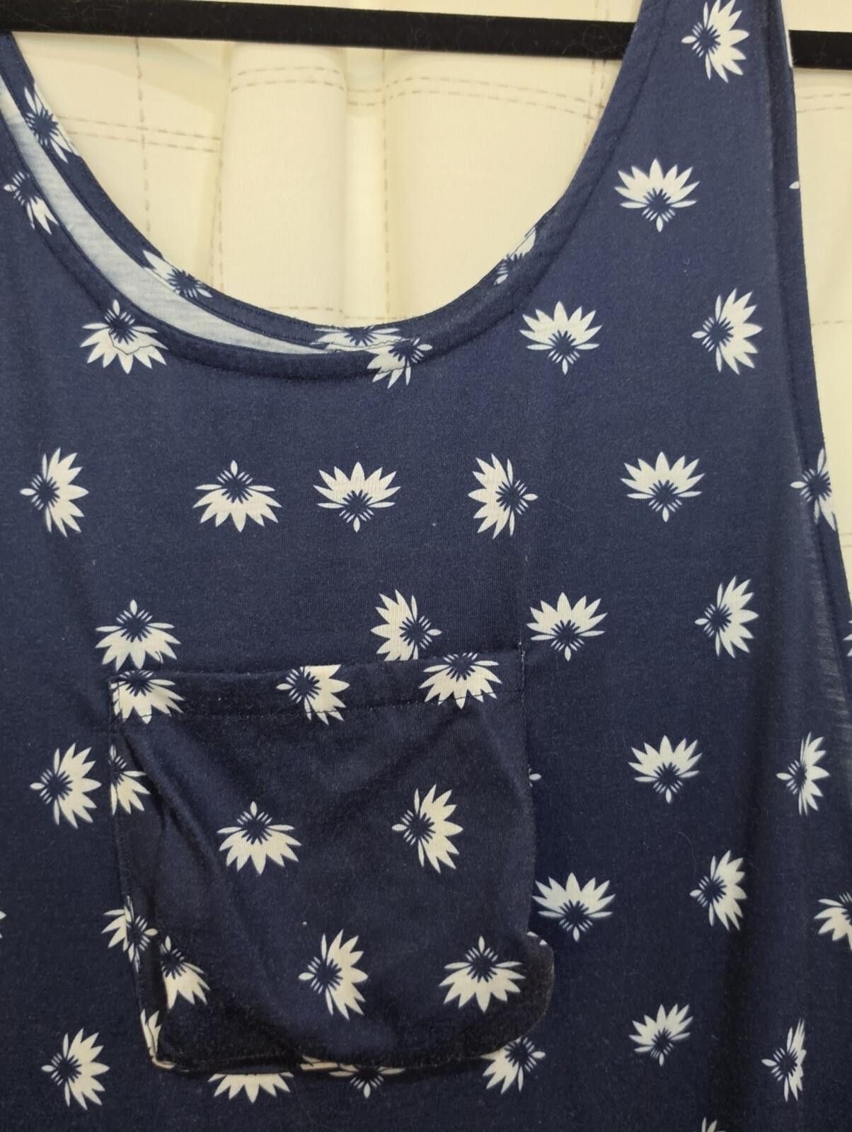 Other Navy Daisy Print Harem Jumpsuit / Drapey Romper with Pockets Size 42" / US 20 - 5 Thumbnail