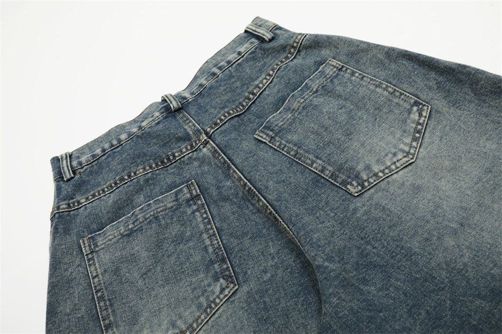 Jean American retro washed men's versatile loose scimitar jeans Size US 34 / EU 50 - 5 Thumbnail