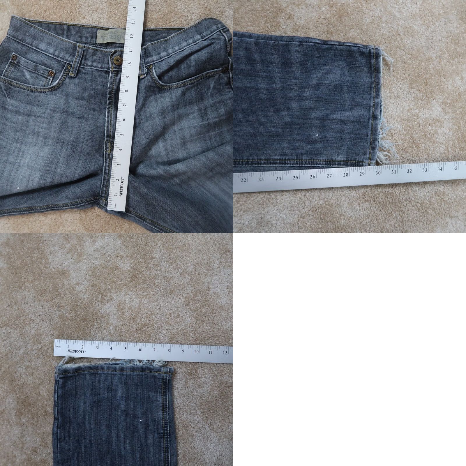 Wrangler VINTAGE Wrangler Jeans Men 30x30 Blue Denim Distressed 5-Pocket Bootcut Relaxed Denim Pants Jeans Men 30x30 Blue Distressed Wrangler Jeans Size US 30 / EU 46 - 9 Thumbnail