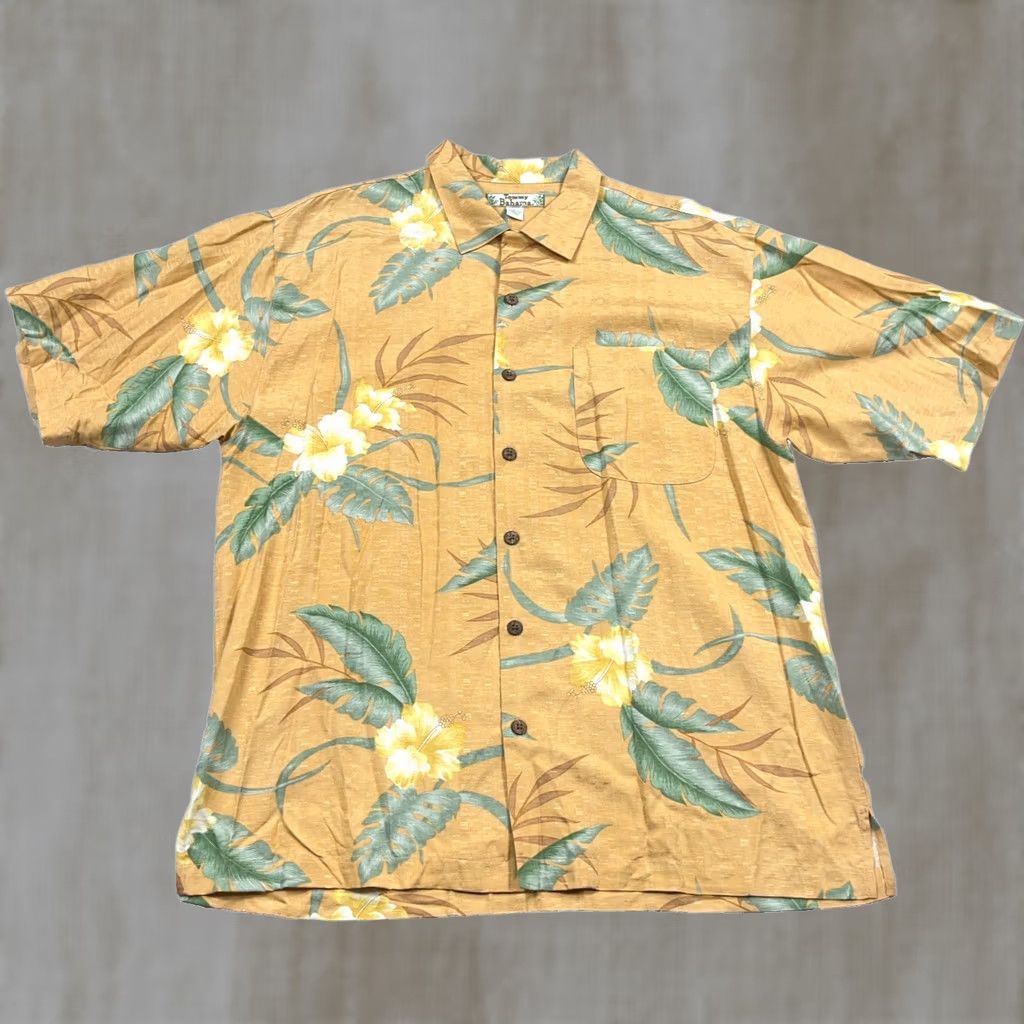 Tommy Bahama Tommy Bahama Shirt Men Large Orange Hawaiian Beach Floral Silk Camp Button Up Size US L / EU 52-54 / 3 - 1 Thumbnail