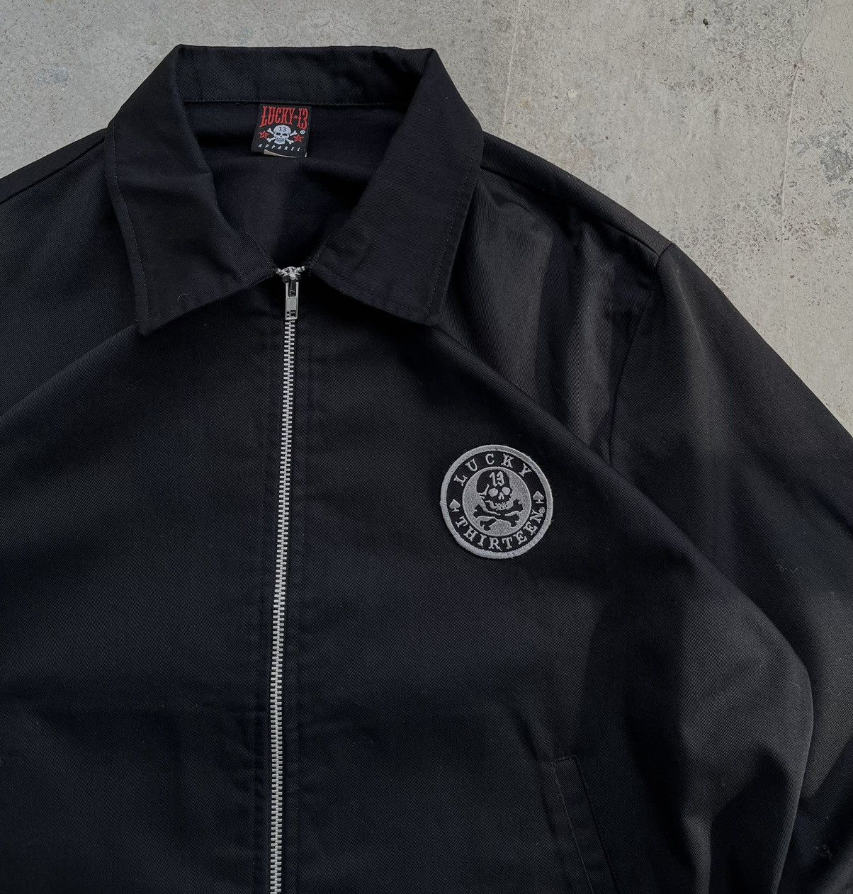 West Coast Choppers BOXY LUCKY 13 SKULL WORK JACKET EISENHOWER DETROIT STYLE Size US L / EU 52-54 / 3 - 6 Thumbnail