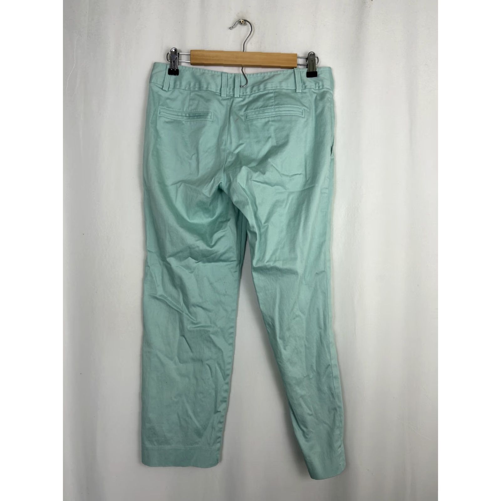 Banana Republic VINTAGE Banana Republic Womens Size 6 Sateen Crop Pants Surf Spray Light Blue 30x25 Size 28" / US 6 / IT 42 - 7 Thumbnail