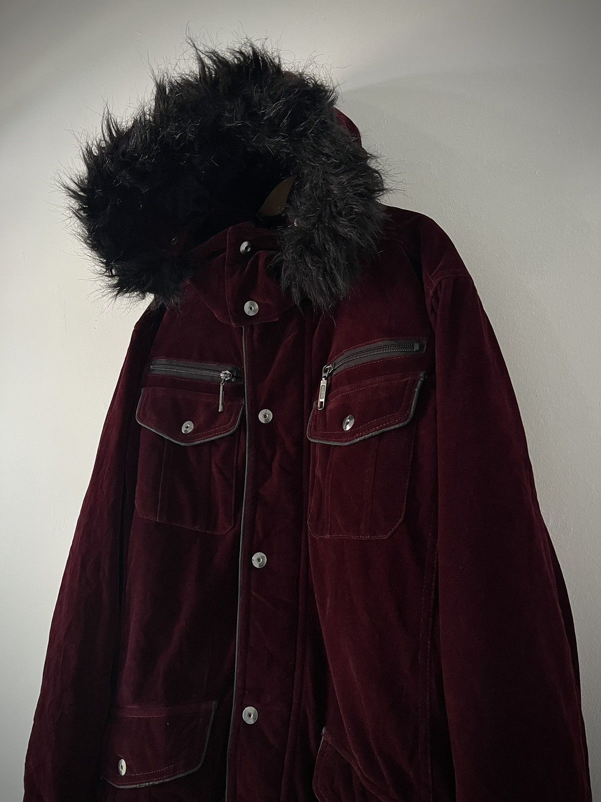 Japanese Brand 2000s NAUGHTY STYLE BURGUNDY VELVET BONDAGE PUNK JACKET Size US M / EU 48-50 / 2 - 3 Thumbnail