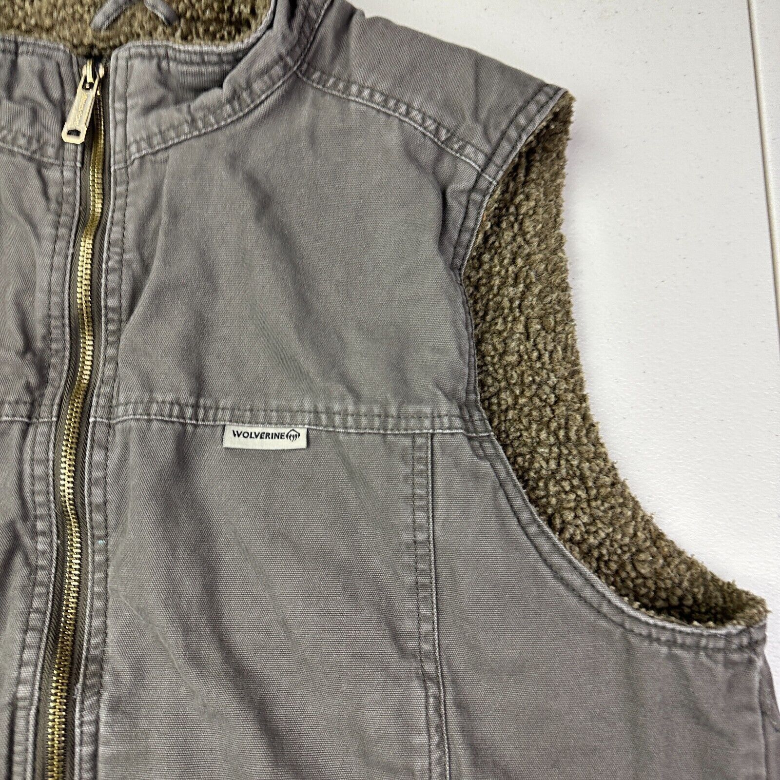 Wolverine Wolverine Sherpa Lined Canvas Outdoor Work Vest Full Zip Size US L / EU 52-54 / 3 - 3 Thumbnail