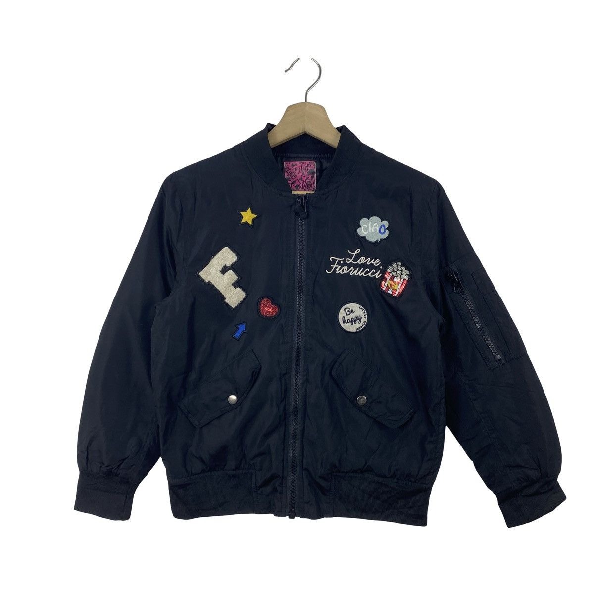 Vintage Vintage FIORUCCI Bomber Jacket Patchwork MA-1 Style Zip Up Size US S / EU 44-46 / 1 - 4 Thumbnail