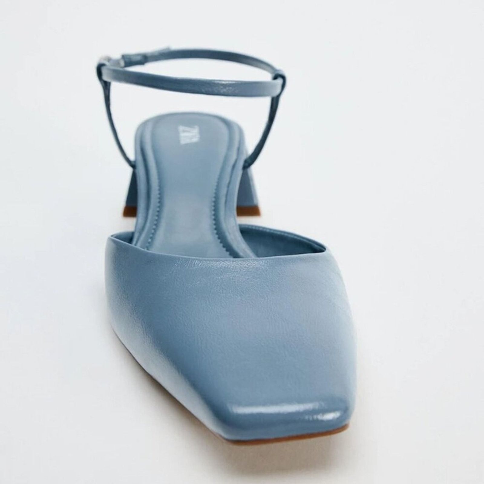 Zara Zara Blue Square Toe Slingback Block Heels NWT Size US 7.5 / IT 37.5 - 16 Thumbnail