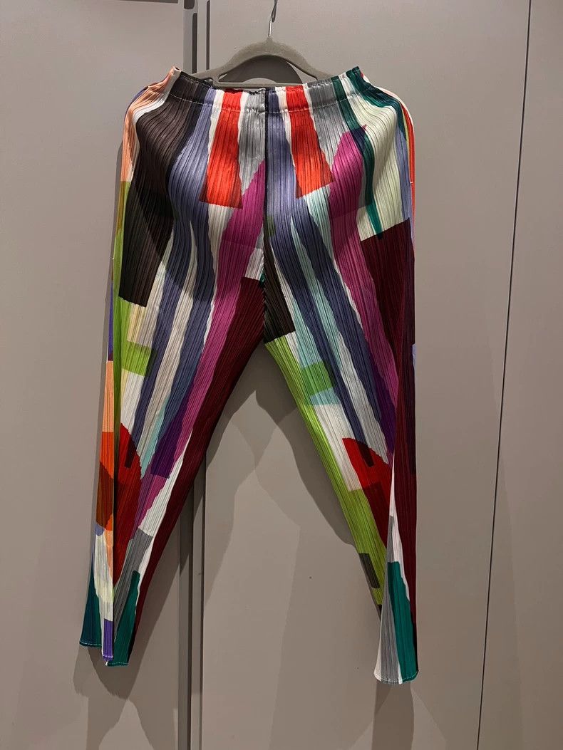 Issey Miyake Issey Miyake Color block pleated pants Size 26" / US 2 / IT 38 - 1 Thumbnail
