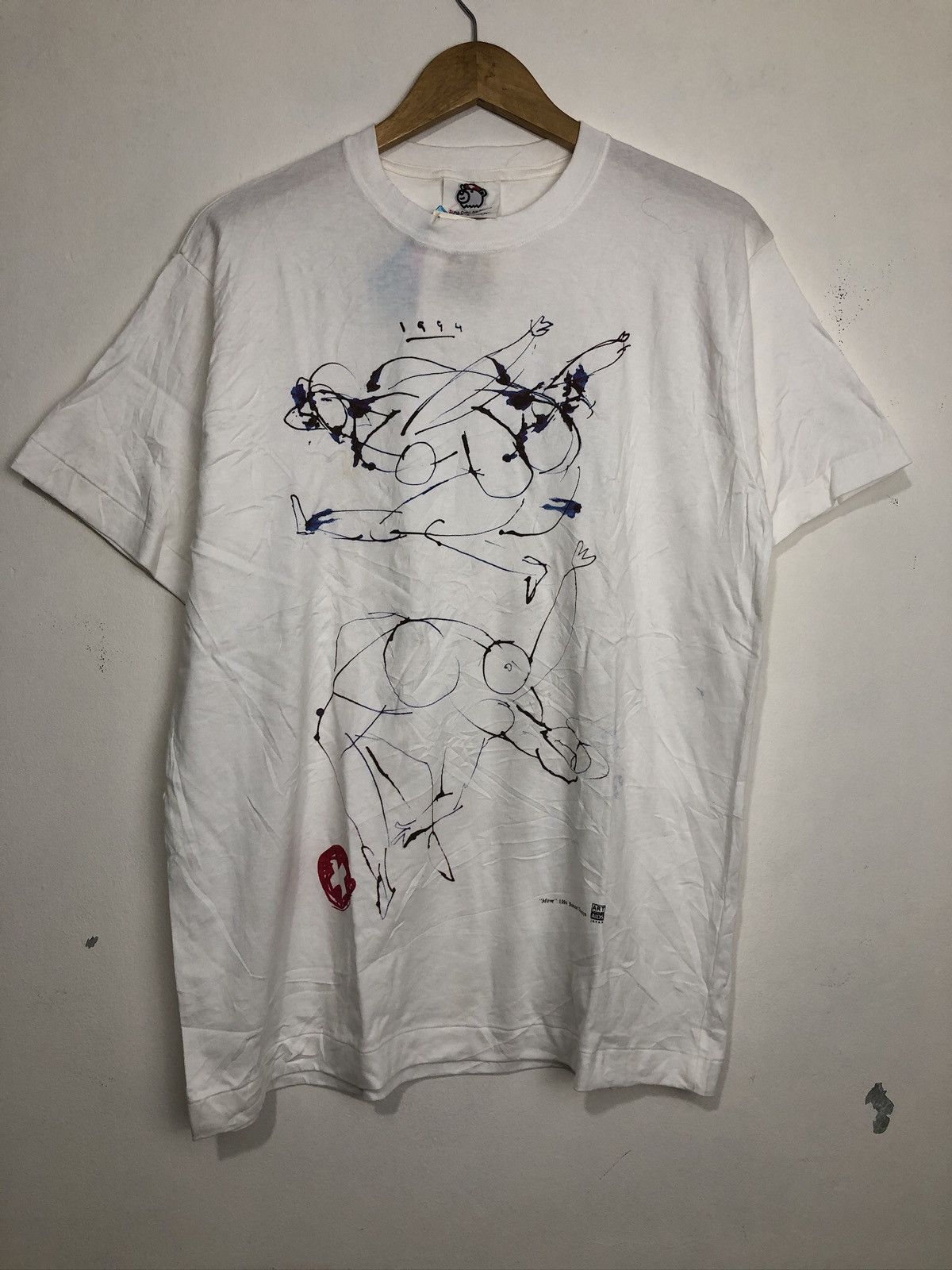Vintage Vintage Art Against Aids Japan 1994 Bunmei Okumiya T-Shirt Size US L / EU 52-54 / 3 - 1 Thumbnail