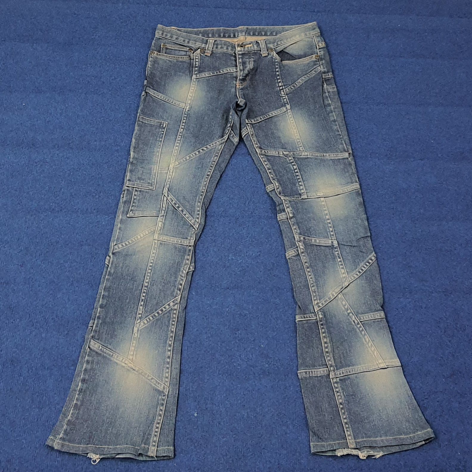 Hysteric Glamour Vintage Hysterics Patchwork Flare Custom Logo Jeans C265N4 Size 31" - 4 Thumbnail