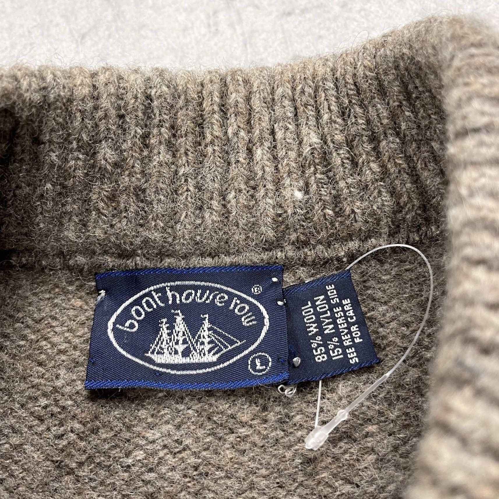 Vintage VINTAGE Boathouse Row Mens L Sweater Brown Striped Wool Knit Pullover 90s Logo Knit Hoodie? Size US L / EU 52-54 / 3 - 4 Thumbnail
