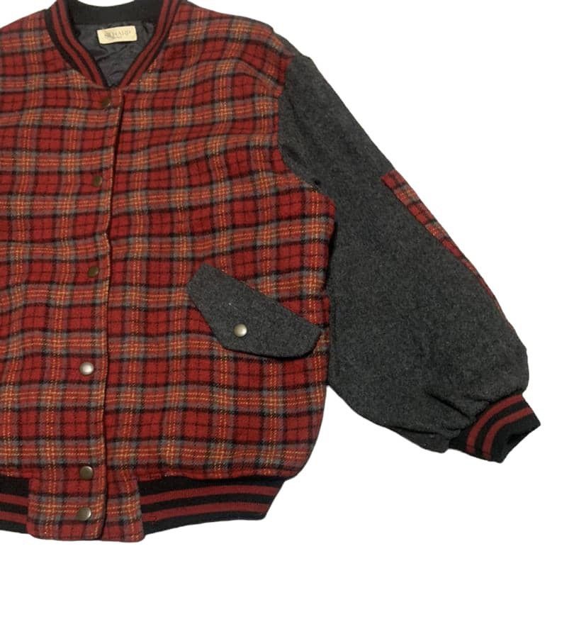 Japanese Brand Vintage Japanese Brand Silharp Plaid Wool Varsity Jacket Size US L / EU 52-54 / 3 - 3 Thumbnail