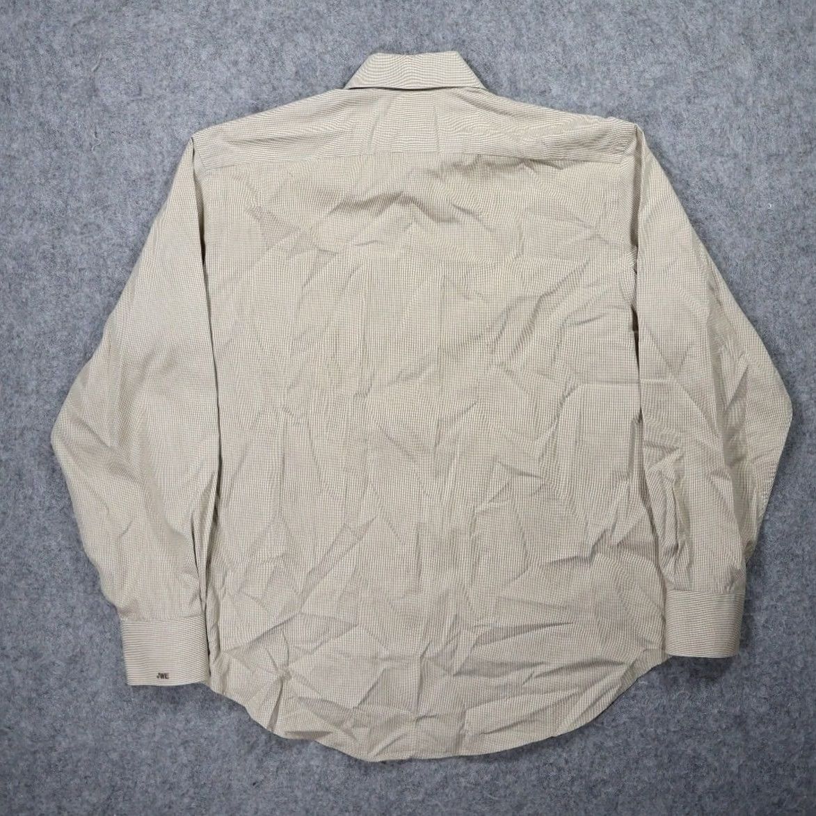 Tailorbyrd TAILORBYRD Button Up Shirt Mens L Tan Gingham Long Sleeve 100% Cotton Size US L / EU 52-54 / 3 - 3 Thumbnail