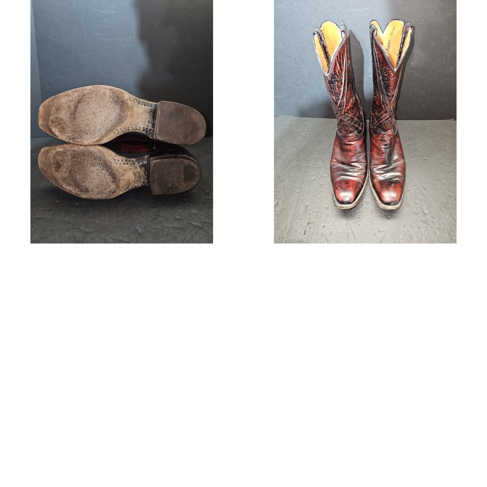 Vintage VINTAGE Lucchese San Antonio Cowboy Western Boots #1350 Mens Sz 10B Black Cherry Size US 10 / EU 43 - 9 Thumbnail
