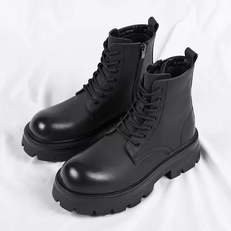 Japanese Brand Split Leather Chunky Combat Boots Size US 9.5 / EU 42-43 - 5 Thumbnail