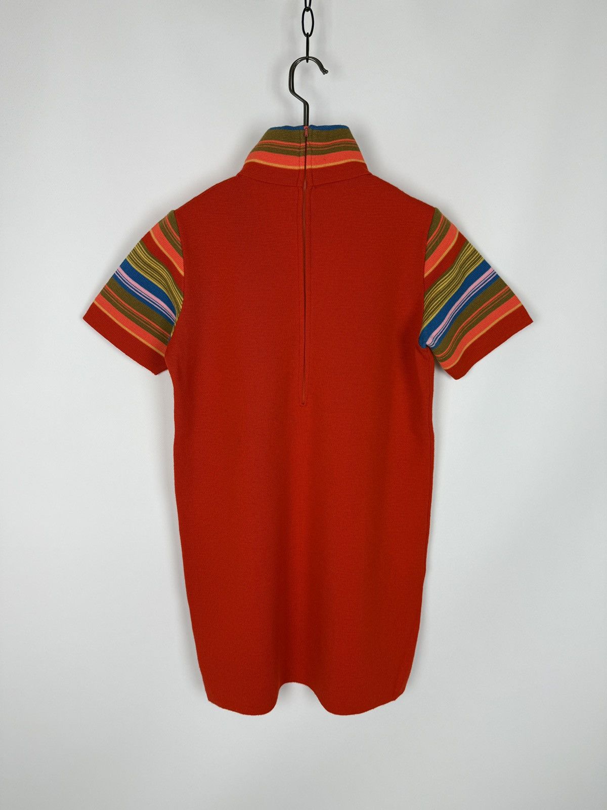 Vintage 60s 70s Vintage Lilly Of California Orange Wool Shift Dress Size S / US 4 / IT 40 - 6 Thumbnail