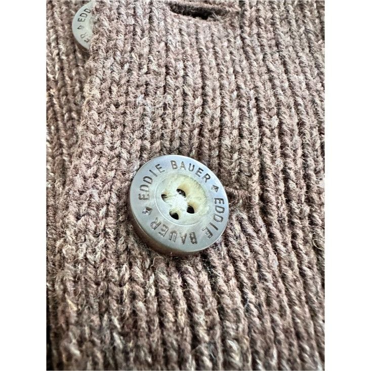 Eddie Bauer Eddie Bauer 100% Cotton Knit Men's Brown Ribbed Henley Sweat Size US L / EU 52-54 / 3 - 5 Thumbnail