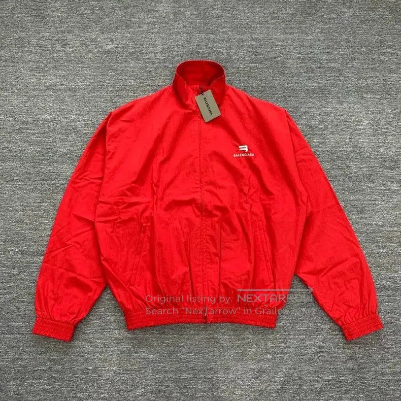 Balenciaga Balenciaga Red Double Logo Windbreaker Jacket. Size US XS / EU 42 / 0 - 1 Thumbnail