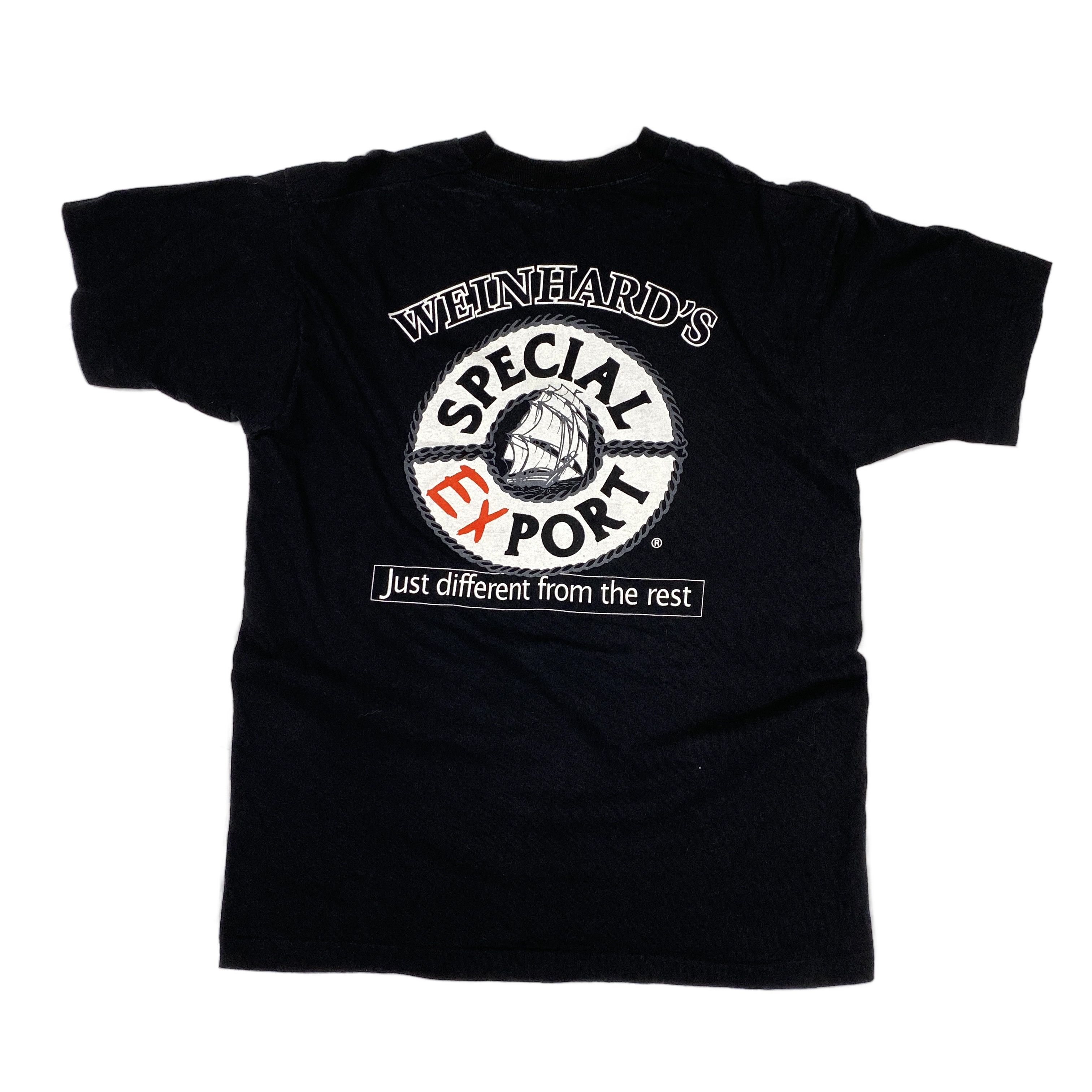 Vintage 1990s Weinhard's Export Beer Tee Single Stitch Black Large Size US L / EU 52-54 / 3 - 1 Thumbnail