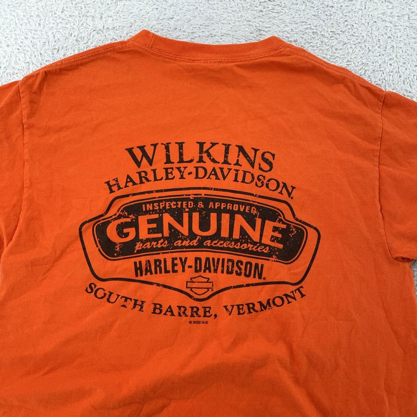 Harley Davidson Harley-Davidson Shirt Medium Orange Graphic Print Short Sleeve Crew Neck Biker Skull Men M Size US M / EU 48-50 / 2 - 4 Thumbnail
