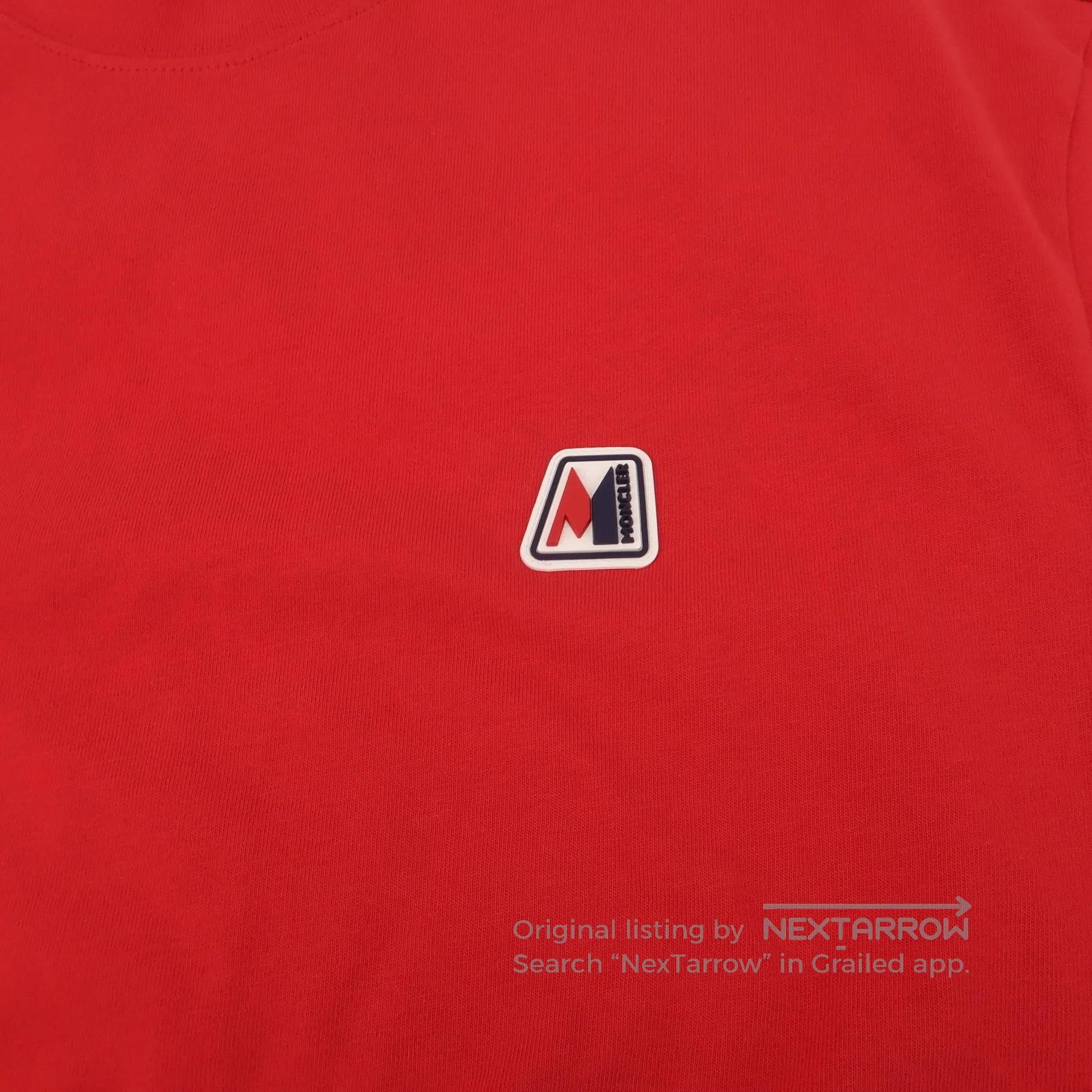 Moncler Moncler Red Cotton Logo Crew Neck T-Shirt M. Size US M / EU 48-50 / 2 - 1 Thumbnail