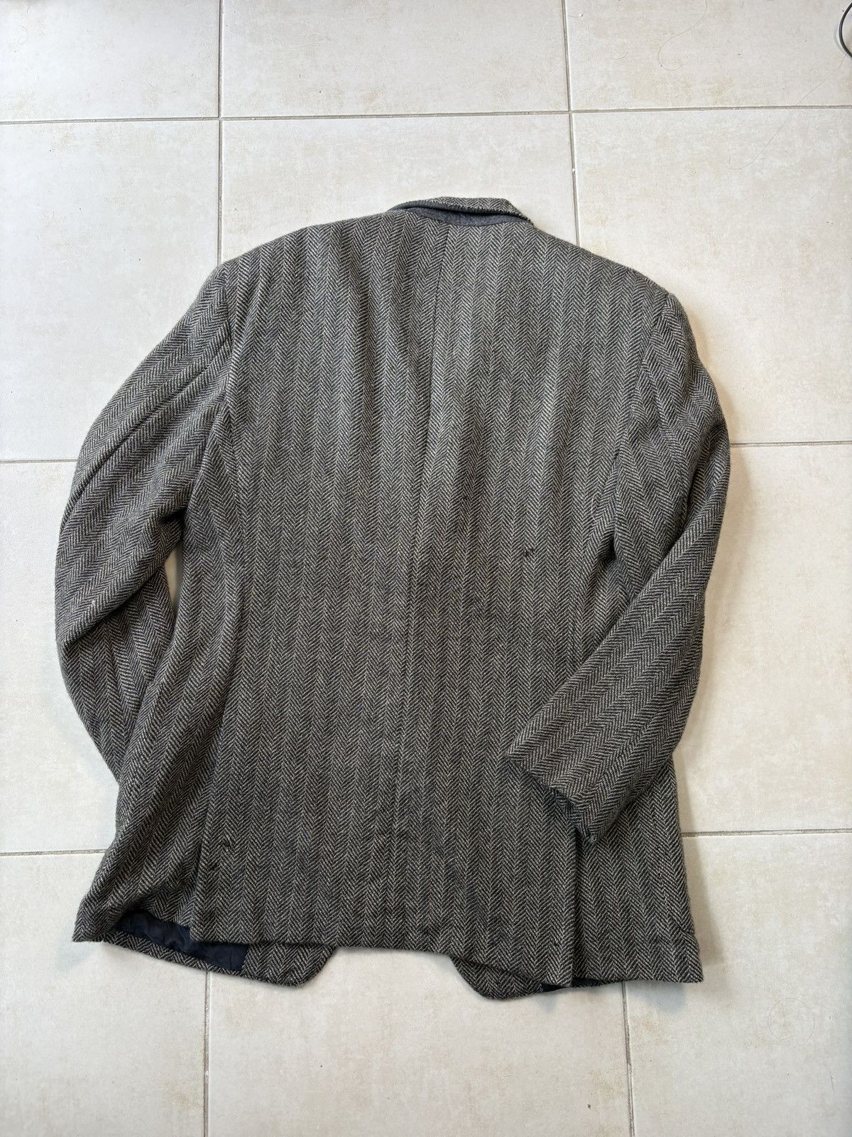 Polo Ralph Lauren Herringbone Tweed Blazer Ralph Lauren Men 42R Vintage USA Size 42R - 6 Thumbnail