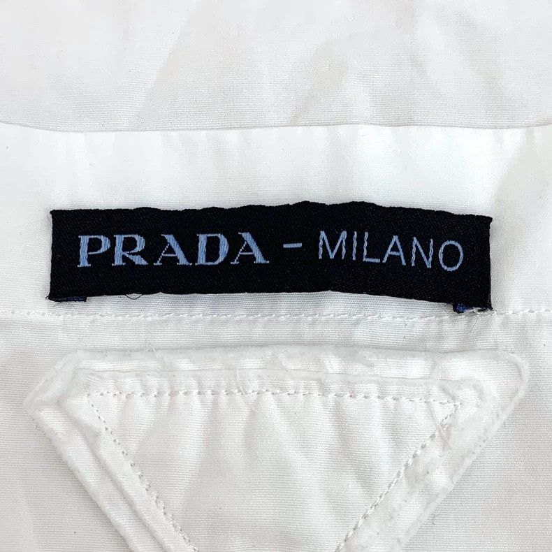 Prada Prada White pocket triangle label cotton lapel single-brea Size XS / US 0-2 / IT 36-38 - 5 Thumbnail