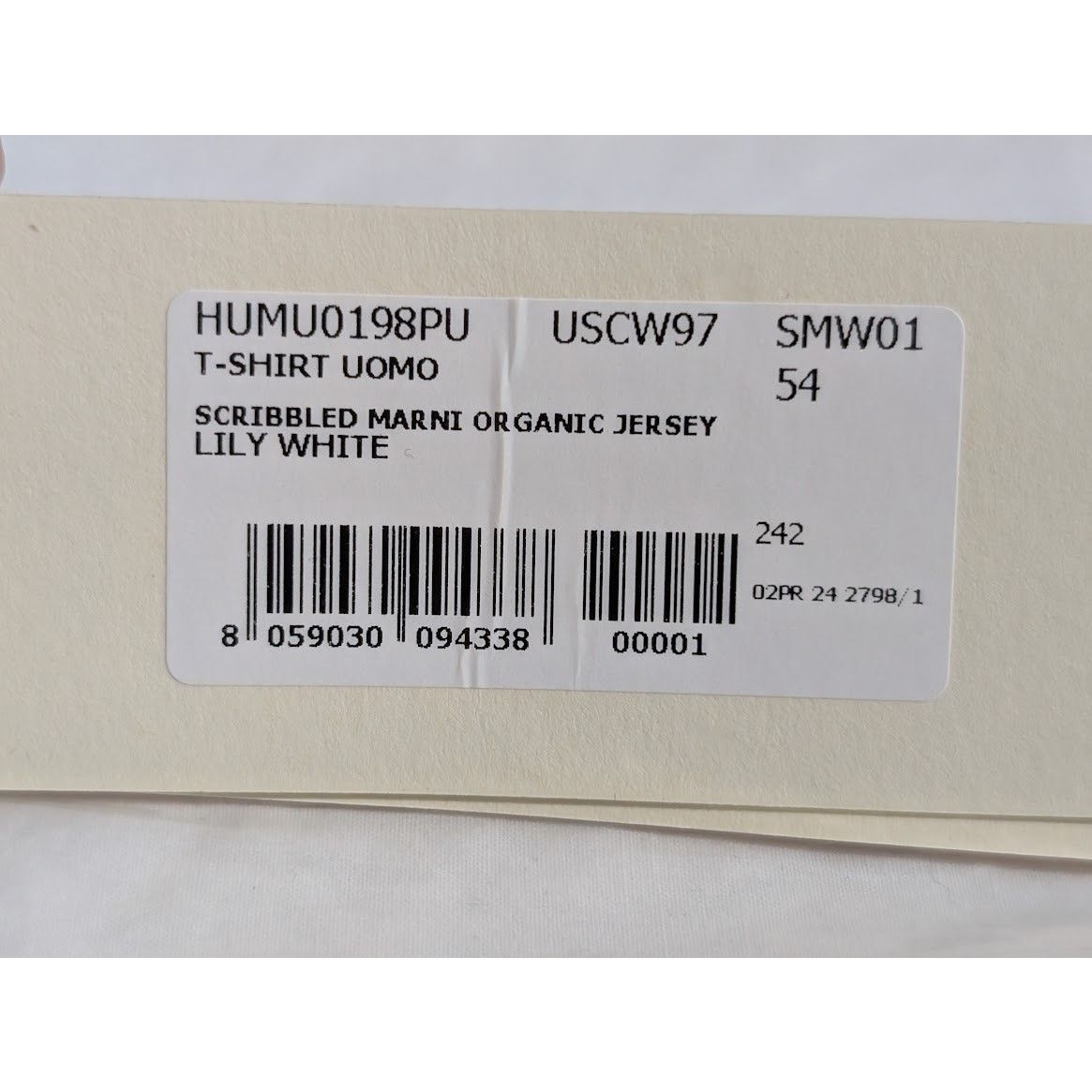Marni o1rshd1 Scribbled Marni Organic Jersey T-Shirt in Lily White Size US L / EU 52-54 / 3 - 15 Thumbnail