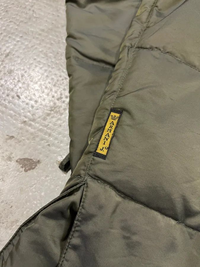 Armani × Vintage 1990s Armani Olive Buttoned Puffer Jacket Size US L / EU 52-54 / 3 - 6 Thumbnail