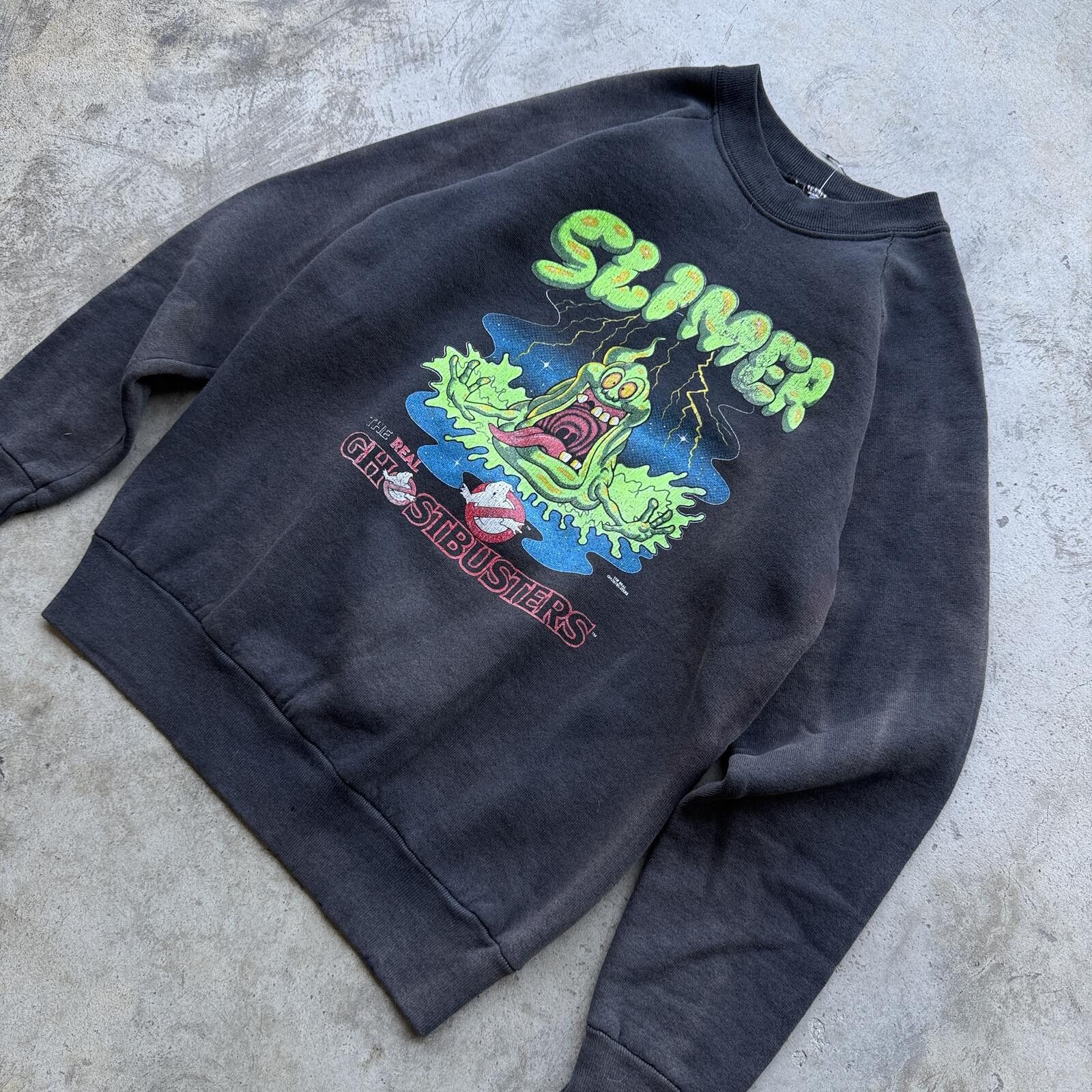 Other Vintage 80s Ghostbusters Slimer Sun Faded black Crewneck XS Size XS / US 0-2 / IT 36-38 - 3 Thumbnail