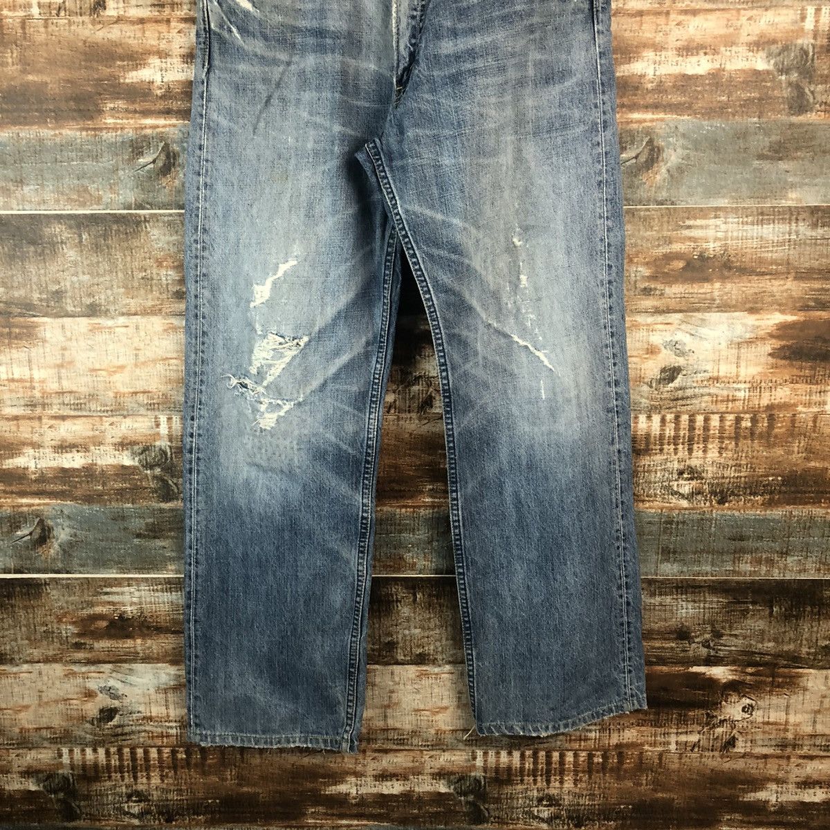 Levi's Levis Blue Distressed ripped Denim Pants #A2119 Size US 32 / EU 48 - 3 Thumbnail