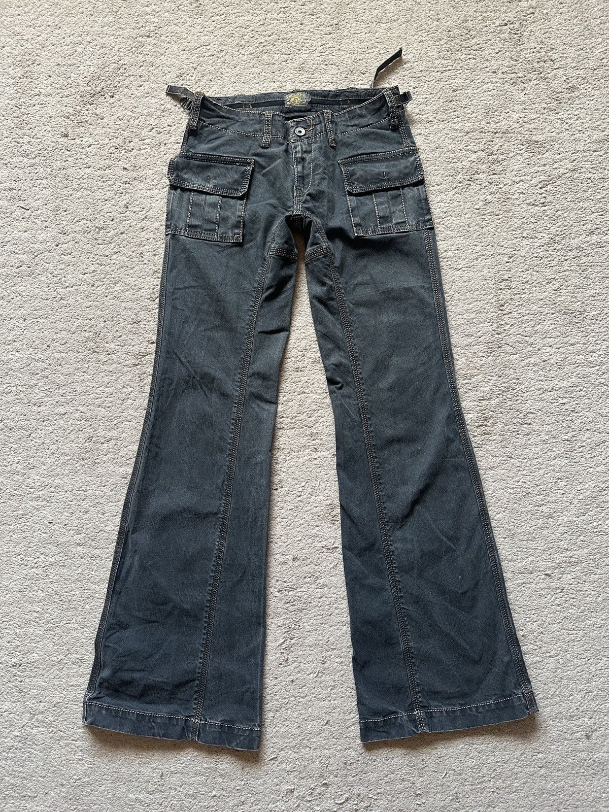 2000s Flamingofirm Faded black Flare Pant