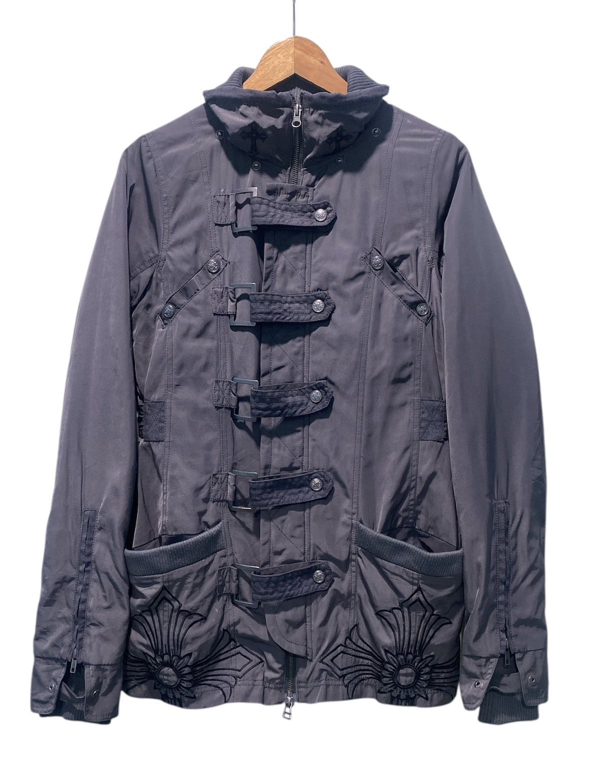 Japanese Brand Glitz Buckle Closures Inspired Chrome Hearts Design Jacket Size US M / EU 48-50 / 2 - 1 Thumbnail