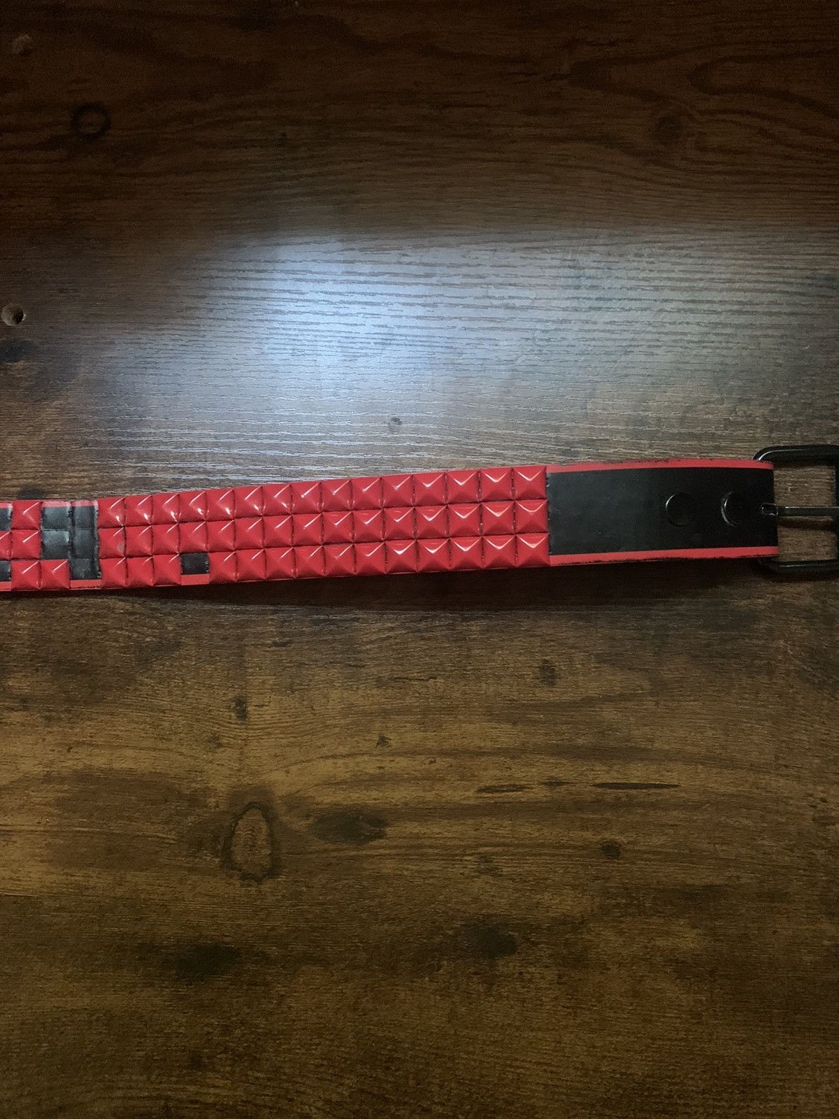 Vintage Red Studded Belt opium 2000s Streetwear Punk Y2K Emo Sick Size ONE SIZE - 6 Thumbnail