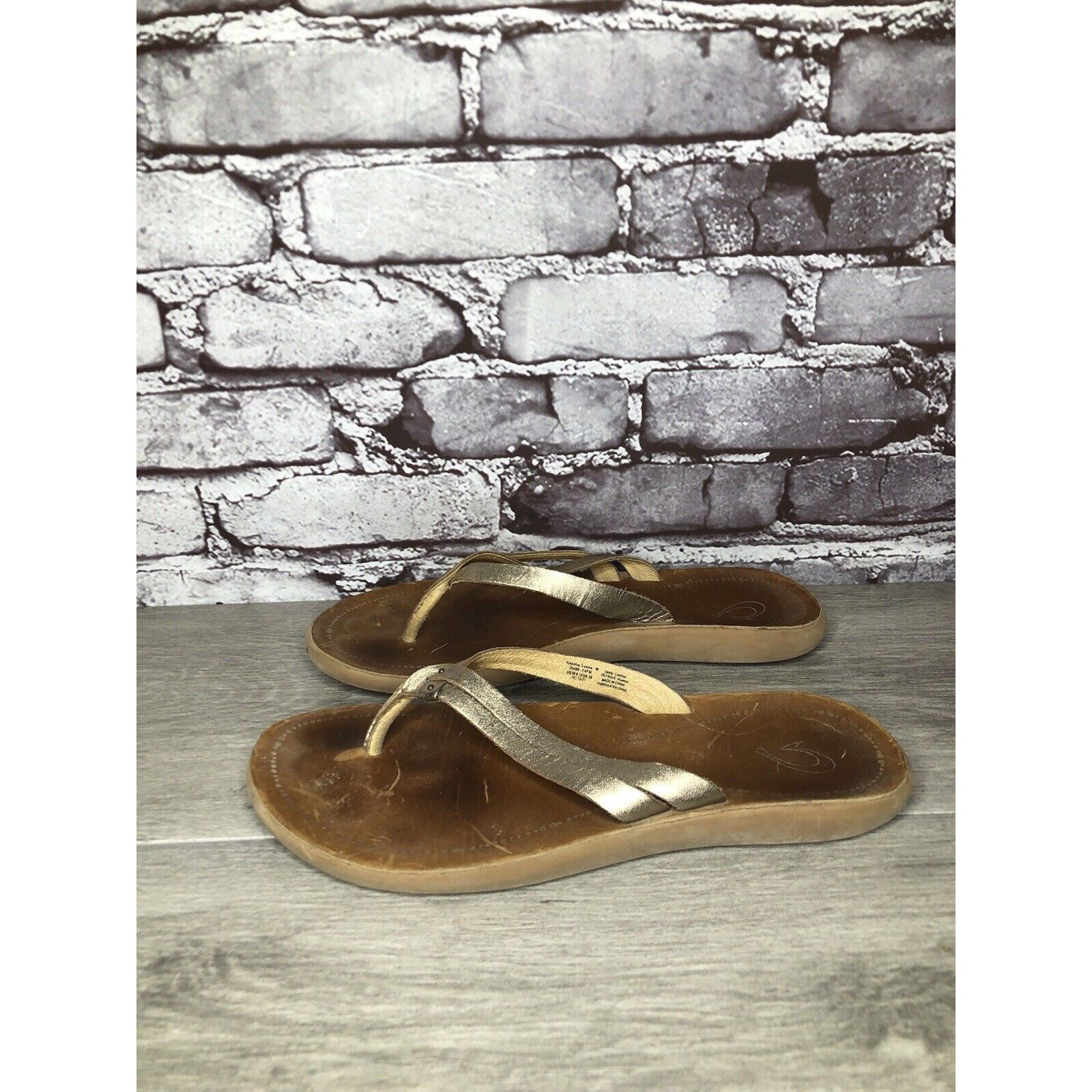Olukai Olukai Kapehe Luana Gold Leather Beach Flip Flops Sandals Wo Size US 9 / IT 39 - 1 Thumbnail