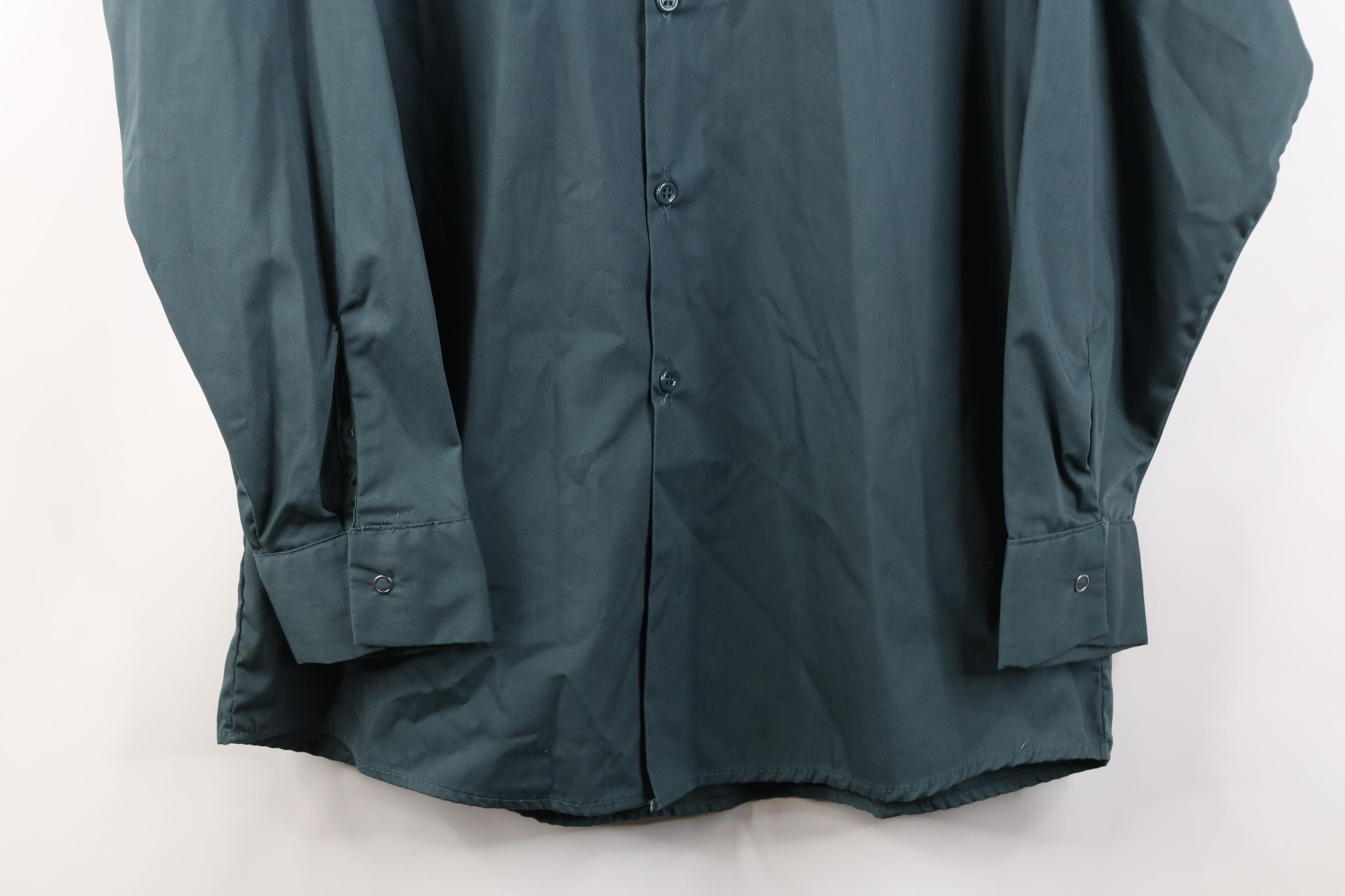 Vintage Vintage 60s 70s Workwear Mechanic Button Shirt Green USA Size US L / EU 52-54 / 3 - 3 Thumbnail