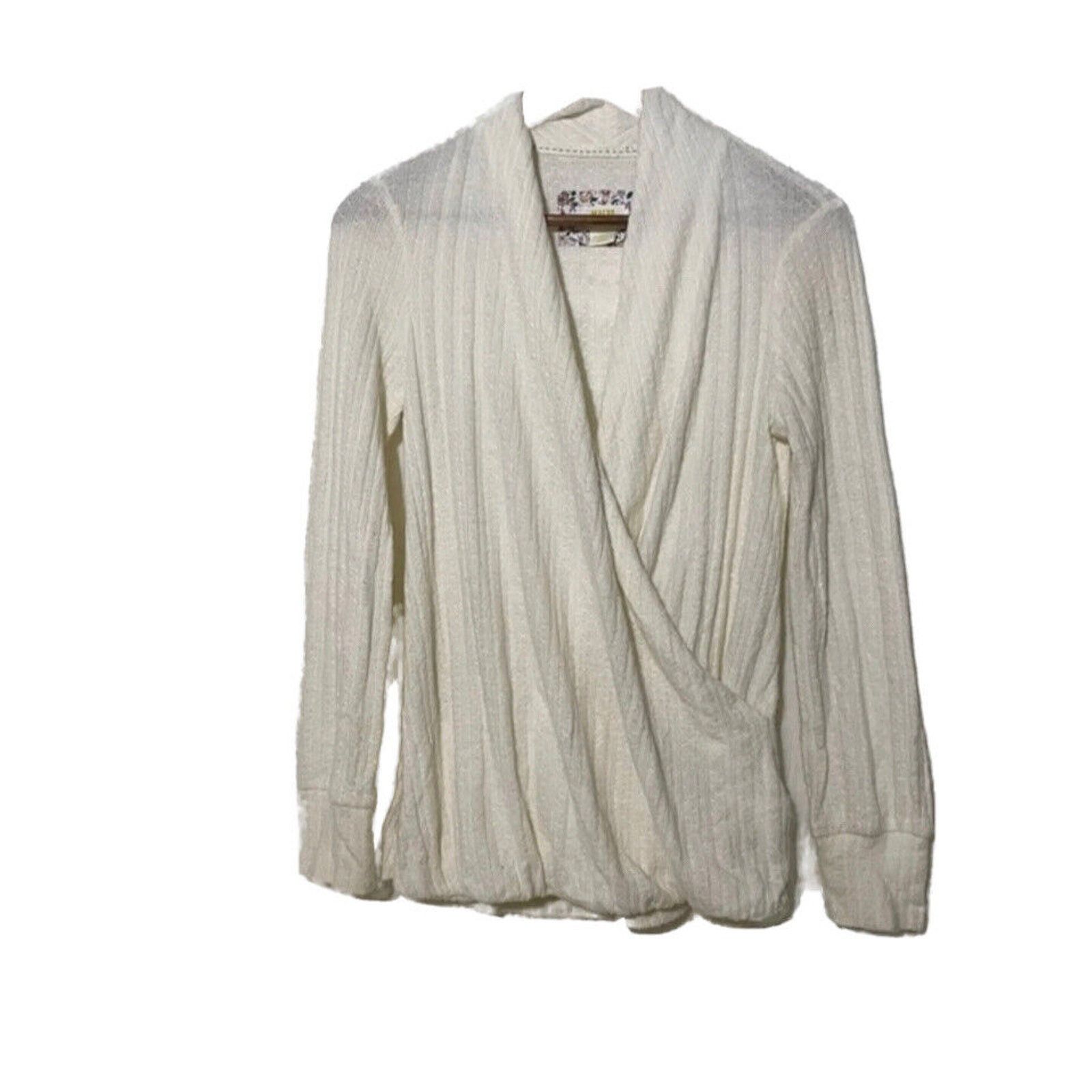 Anthropologie Maeve by Anthropologie Top Womens XS Rafaela Hacci Cream Size XS / US 0-2 / IT 36-38 - 2 Thumbnail