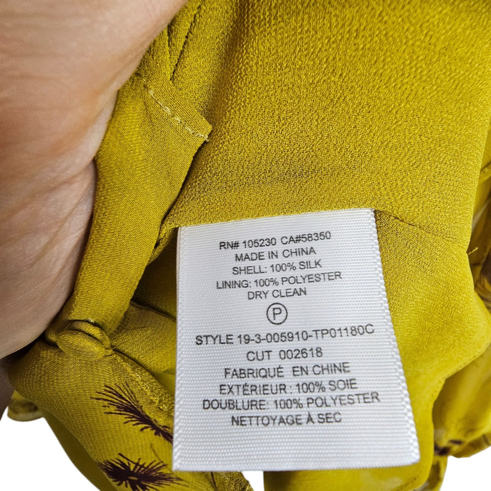 Joie Joie Womens Bolona Silk Floral Blouse Chartreuse Sz L Size L / US 10 / IT 46 - 7 Thumbnail