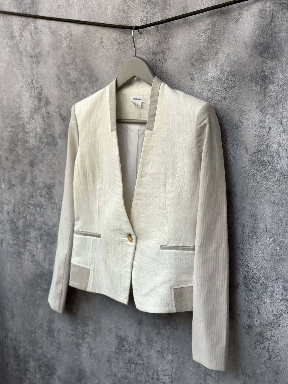 Helmut Lang × Japanese Brand Helmut Lang Textured Blazer Linen Blend One Button Jacket Size XS / US 0-2 / IT 36-38 - 1 Thumbnail