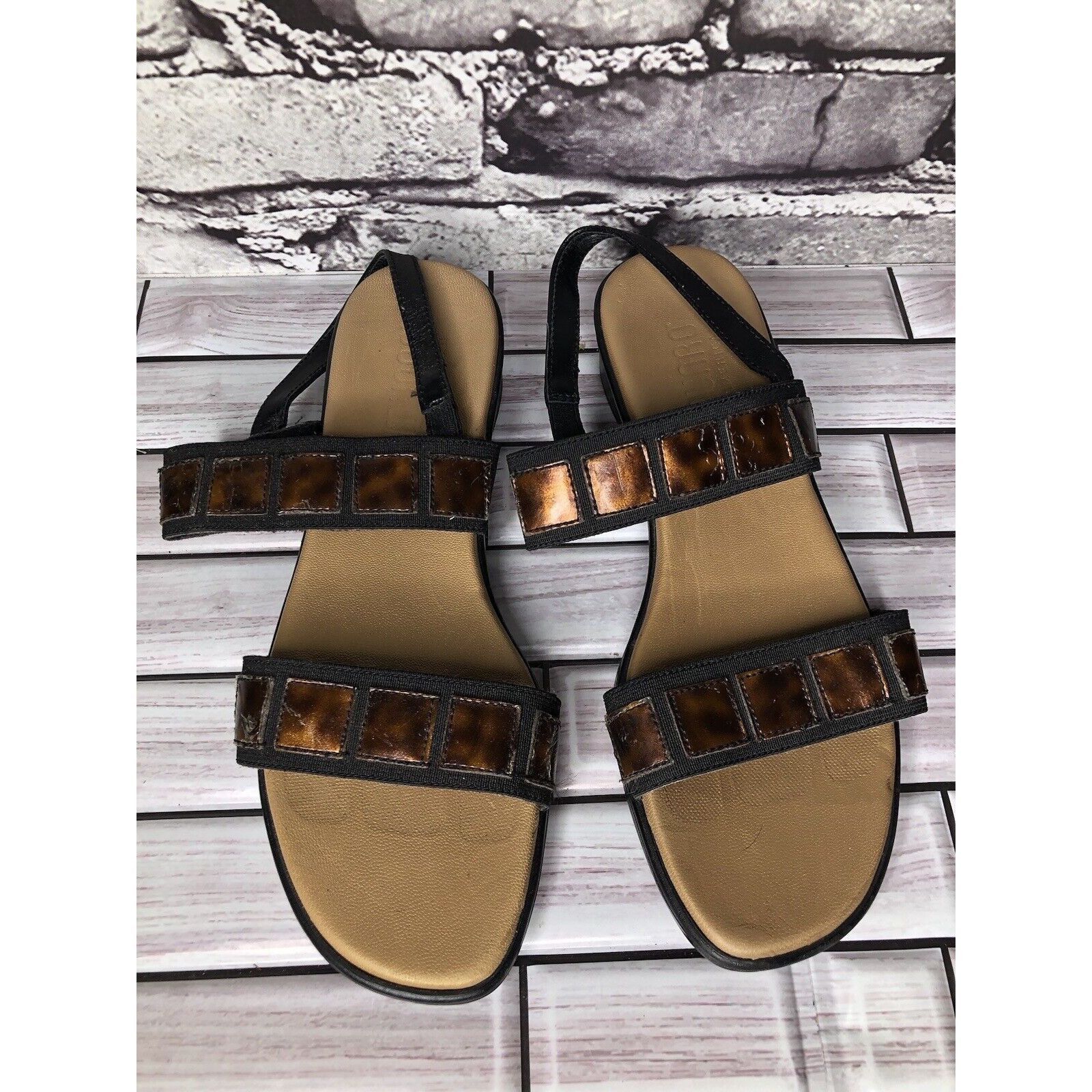 Other Munro Brown Synthetic Textile Comfort Heel Slingback Sandals Size US 5.5 / IT 35.5 - 17 Thumbnail