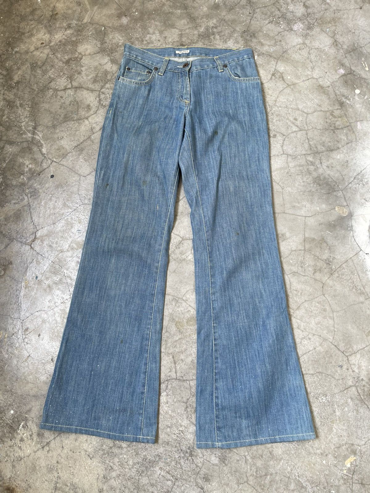Miu Miu Miu Miu Broken Twill Bootcut Flare Jeans Size 28" / US 6 / IT 42 - 1 Thumbnail