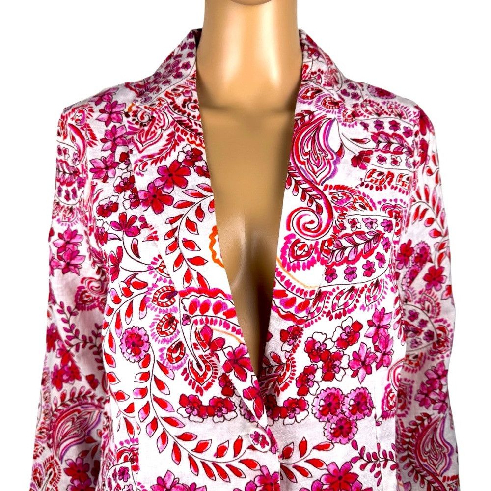 Johnny Was NWT New $255 Johnny Was Lillet Linen Floral Blazer Size XS Size XS / US 0-2 / IT 36-38 - 9 Thumbnail